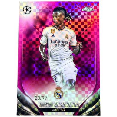 Eduardo Camavinga 2023-24 Topps Chrome UCC - Magenta X-Fractor 20/99 #36 Real Madrid