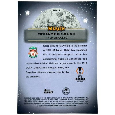 Mohamed Salah 2023-24 Topps Merlin Chrome - Mystic Nights GOLD 26/50 #MN-3 Liverpool FC