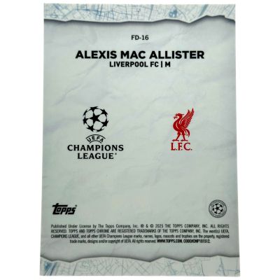 Alexis Mac Allister 2024-25 Topps UCC Chrome - Final Destination 24/25 #FD-16 Liverpool FC