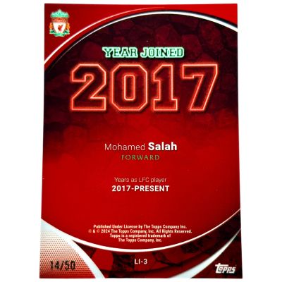 Mohamed Salah 2023-24 Topps Chrome Liverpool - IDOL True Gold 14 /50 #LI-3