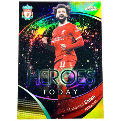 Mohamed Salah 2023-24 Topps Chrome Liverpool - Heroes of Today Yellow 46/75 #70