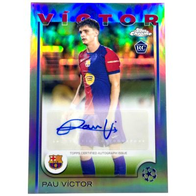 Pau Victor 2024-25 Topps Chrome UCC - Silver RC Rookie AUTO #CA-PV FC Barcelona