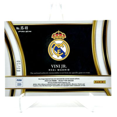 Vini Jr 2023-24 Panini Select Fifa - Jumbo Swatch GOLD PRIZM PATCH 03/10 #JS-VJ Real Madrid