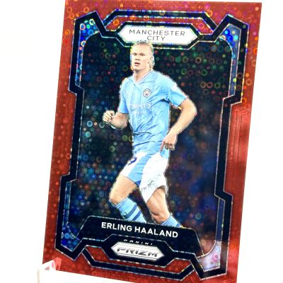 Erling Haaland 2023-24 Panini Prizm Premier League - Breakaway Prizms RED DISCO 41/49 #3 Manchester City