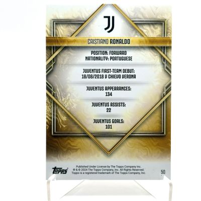 Cristiano Ronaldo 2023-24 Topps Juventus Team Set - Gold Drip ORANGE 13/25 Juventus
