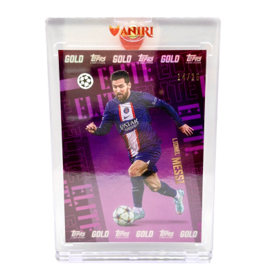 Lionel Messi 2022-23 Topps Gold UCL x Dan Leydon - PURPLE 14/25 PSG