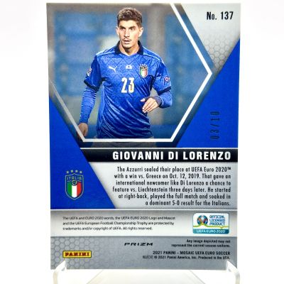Giovanni Di Lorenzo 2020-21 Panini Mosaic UEFA Euro 2020 - Rookie RC GOLD Fluorescent Mosaic 03/10 #137 Italy