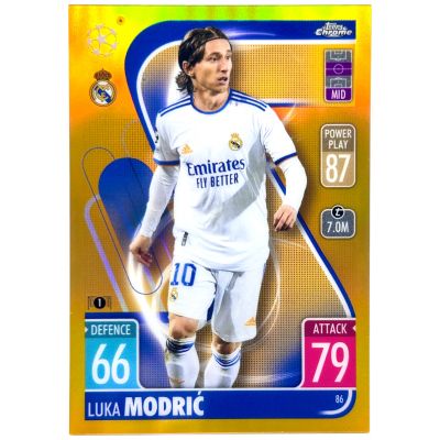 Luka Modric 2021-22 Topps Chrome Match Attax UEFA - GOLD 08/50 #86 Real Madrid