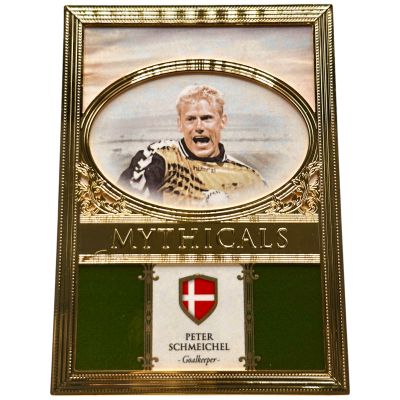 Peter Schmeichel 2023-24 Futera Unique World Football - 23KT Gold Plated MYTHICALS 02/09 #MYG31 Denmark