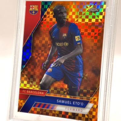 Samuel Eto'o 2022-23 Topps Chrome FC Barcelona - ORANGE X FRACTOR #95 07/25 PSA 10 FC Barcelona