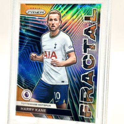Harry Kane 2022-23 Panini Prizm Premier League soccer FRACTAL ORANGE 13/25 #20 PSA 10 Tottenham