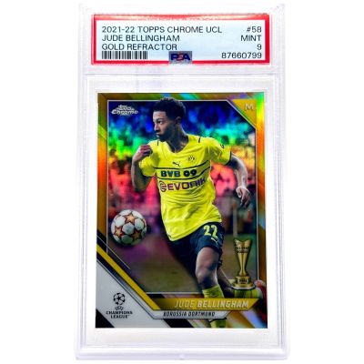 Jude Belingham 2021-22 Topps Chrome UCL - All Star Rookie GOLD 02/50 #58 PSA 9 Borussia Dortmund