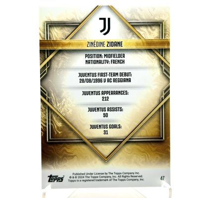 Zinedine Zidane 2023-24 Topps Juventus Team Set - GOLD DRIP ORANGE 09/25 #47 Juventus