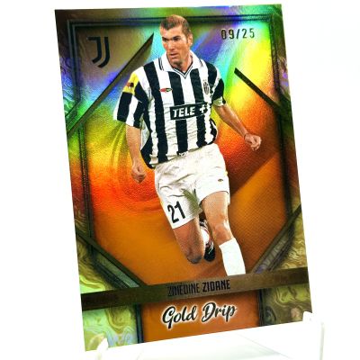 Zinedine Zidane 2023-24 Topps Juventus Team Set - GOLD DRIP ORANGE 09/25 #47 Juventus