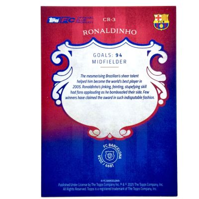 Ronaldinho 2024-25 Topps Barcelona 125th Anniversary - Cream Of the Crop 91/99 #CR-3 Barcelona